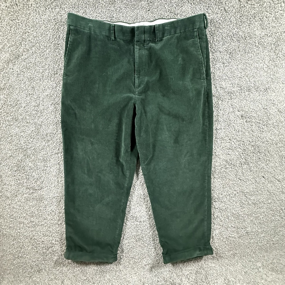 Lands End Traditional Fit Corduroy Pants Mens 40x28 Green Cotton Casual